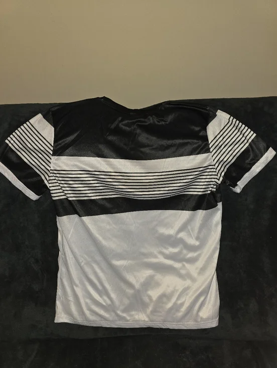Men's Black & White Striped Athletic 2 Pc Outfit - Picture 7 of 8